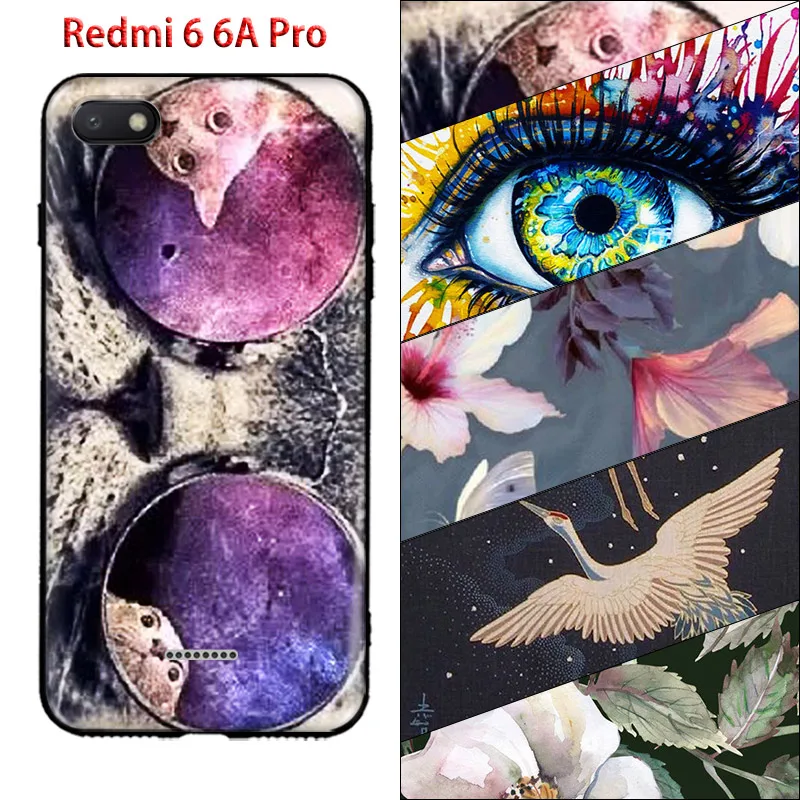 Xiaomi Redmi 6 6A Pro Чехол 3D камера калькулятор кошка Капа бренд печать Мягкий ТПУ