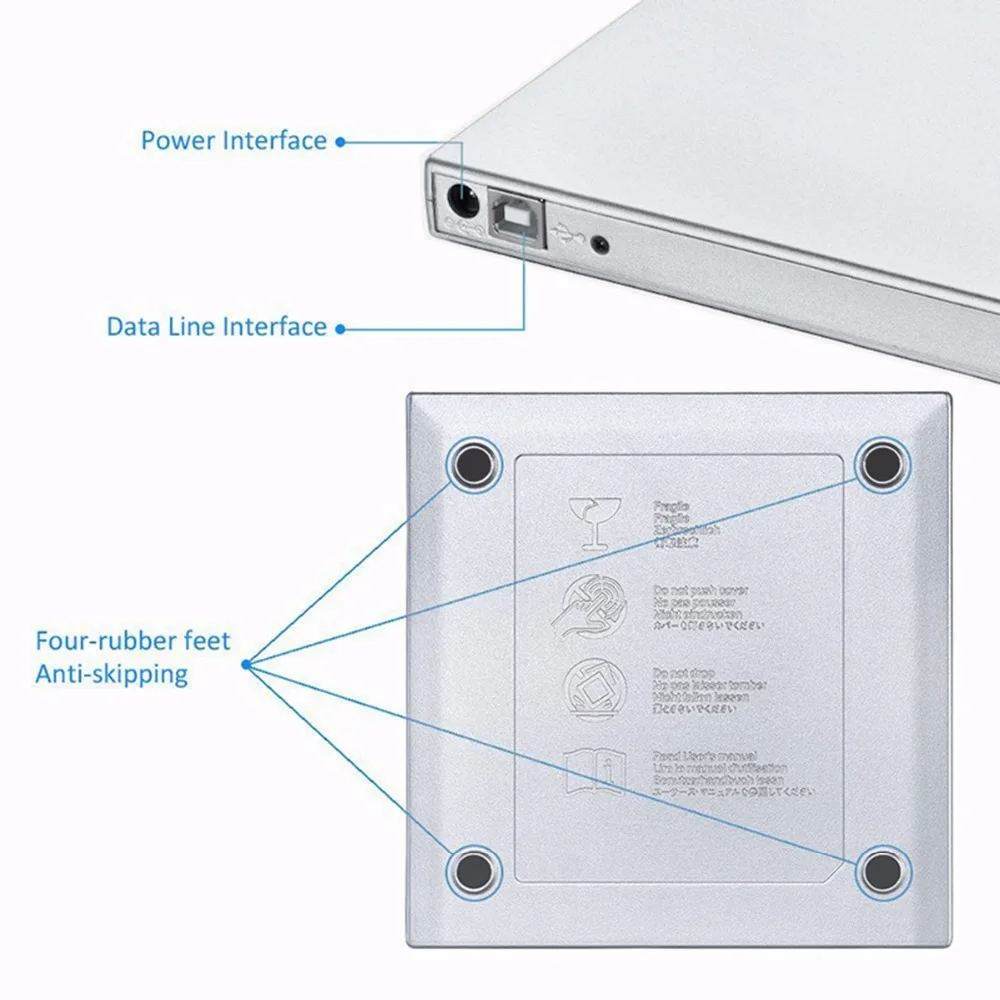 SOONHUA USB 2,0 Внешний DVD-RW CD-RW CD DVD rom плеер привод писатель Rewriter горелки портативный для ноутбука компьютер Windows 7/8