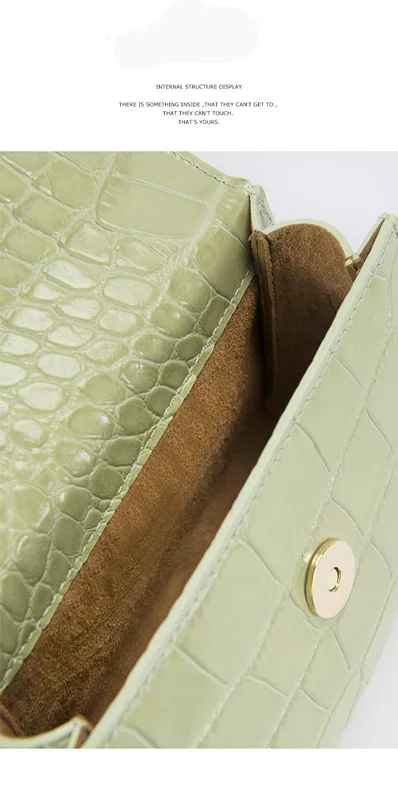 Маленькая зеленая сумка с принтом животных из кожи аллигатора мини-сумки Женская