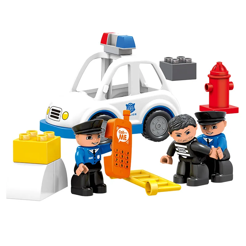 95 шт. совместимые Legoe Duplo город Центральная полиция строительные блоки большие