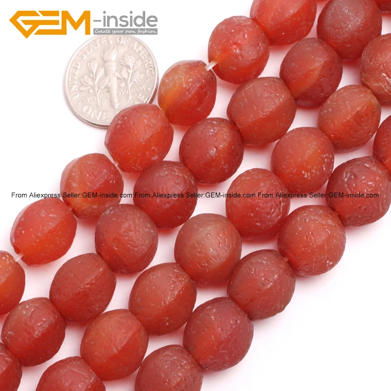 Натуральный Красный Мороз матовый бусы из камня Агата для изготовления