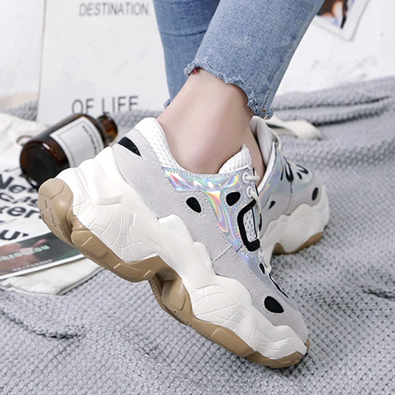 Кроссовки Женская дышащая летняя модная повседневная обувь с розовой сеткой на