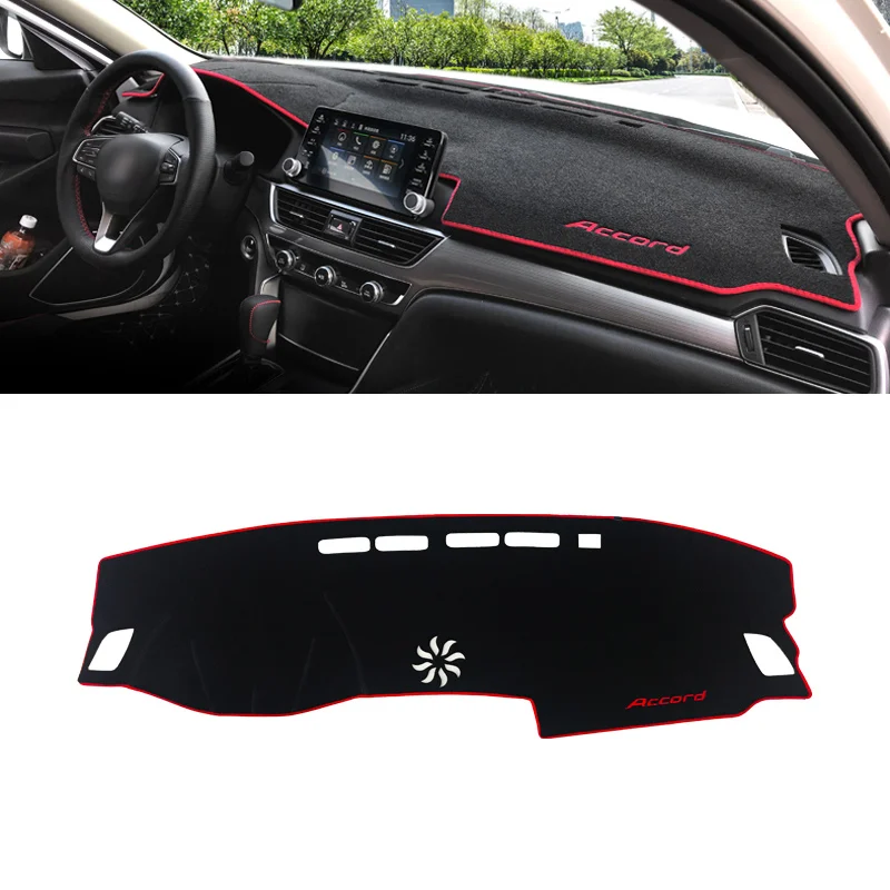 Red Side Чехол для приборной панели автомобиля Honda Accord 10th, коврик для приборной панели, коврик для приборной платформы, настольные ковры, накладка на подушку, защитные аксессуары - Название цвета: Red Side