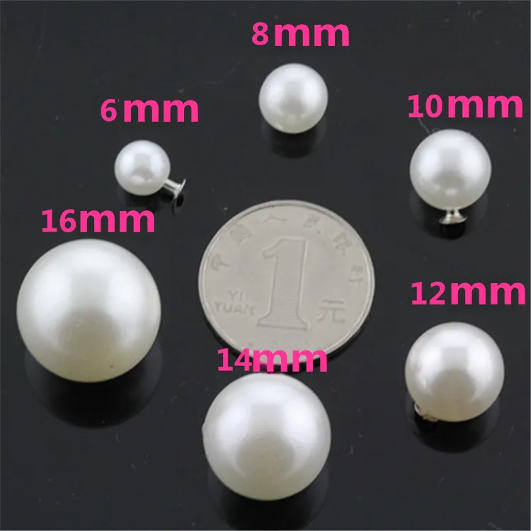 100pc-6mm 1 комплект поддельные жемчужные заклепки Пуговицы Ткань брюки Сумка Обувь украшения DIY аксессуары для одежды 8 мм 10 мм 12 мм - Цвет: 100pc-6mm