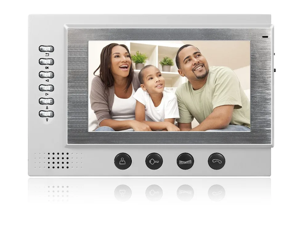 New 7inch TFT Color Video door phone DP-701R record video telefono del portello notte versione intercom sistema Russia | Безопасность и