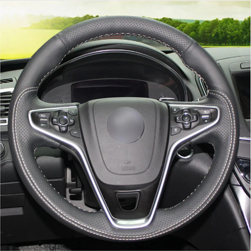 DIY Швейные-on из искусственной кожи крышка рулевого колеса точное подходят для Buick