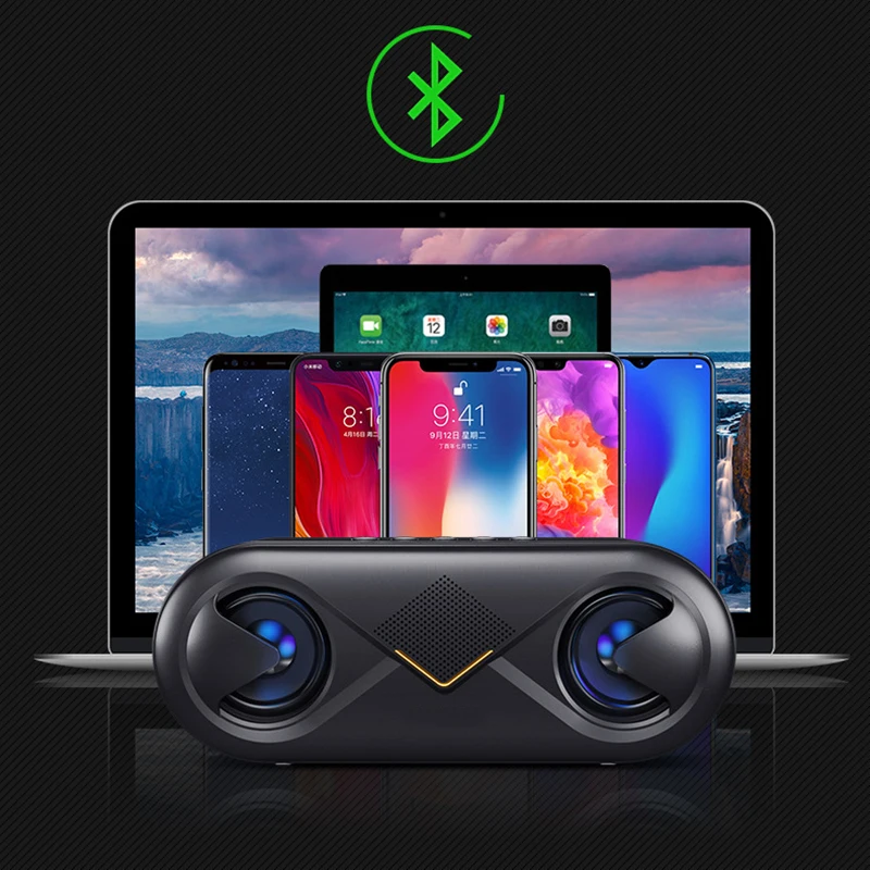Открытый динамик беспроводной портативный Bluetooth светодиодный сабвуфер 4D Hifi