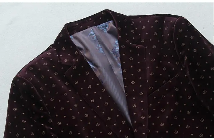 Batmo 2017 новое поступление итальянский стиль печатных бархат повседневные пиджак