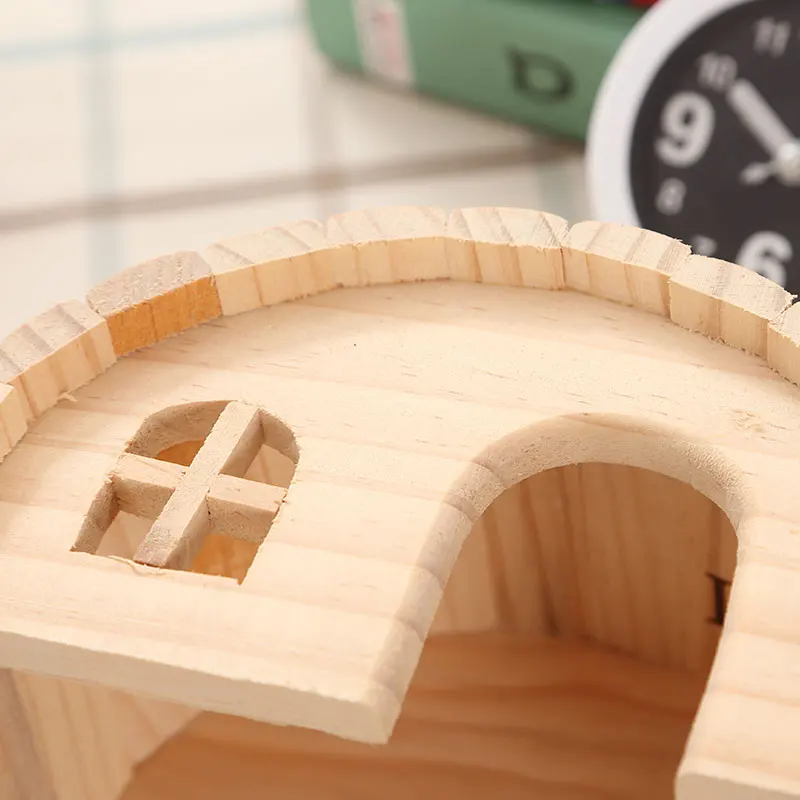 Pet Hamster Wooden House Squirrel Home Supplies Totoro Nest Gerbil Chalet Mice Hideout Rat Mouse Cage Accessories