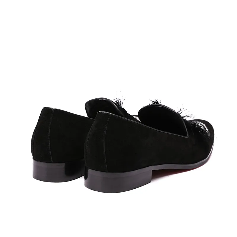 Мокасины Mabaiwan мужские с вышивкой туфли на плоской подошве без застежки лоферы