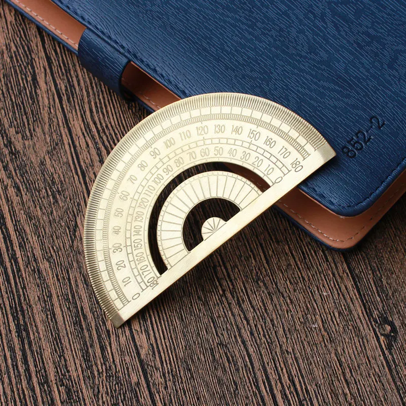 1 шт. винтажная латунная линейка инструменты металлическая медная транспортир