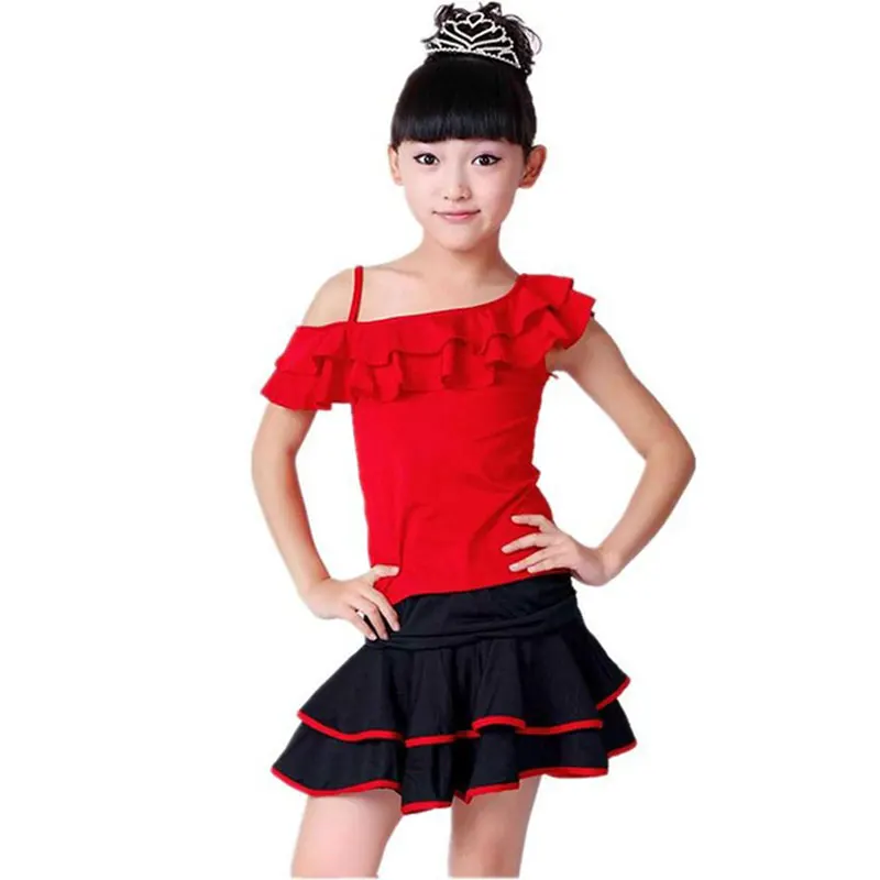 

School Student Children Kids Latin Dancewear Competition Dancing Clothing Dance Costume Child Latin Ballet Dance Dress For Girls