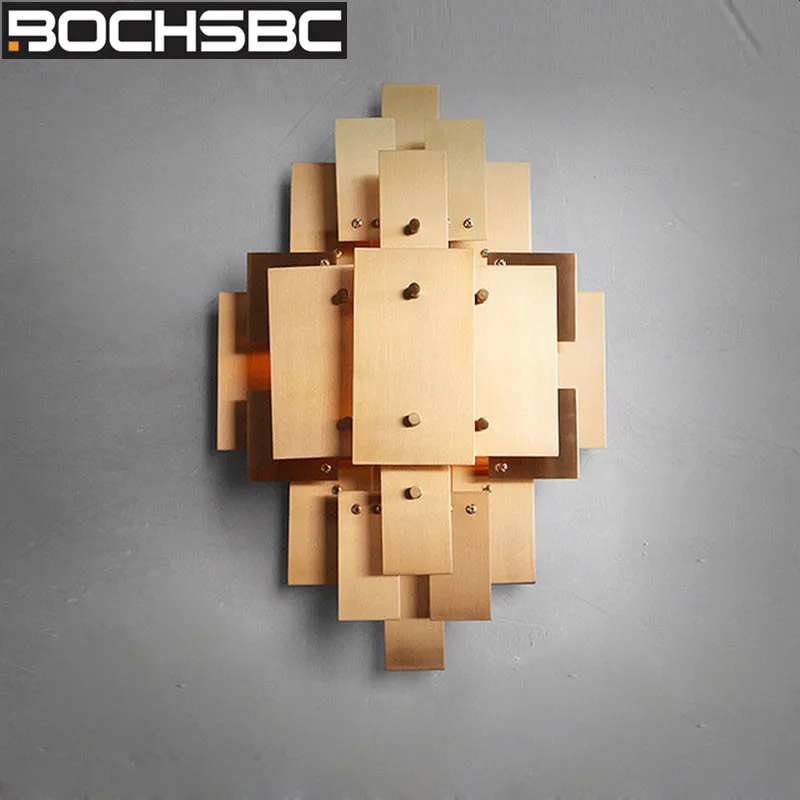 Современный Золотой металлический настенный светильник BOCHSBC американское