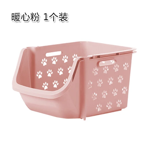pink 1 шт складываемая корзина для хранения, корзина для закусок, кухонная корзина для хранения фруктов и овощей, Пластиковая полка, полка для овощей WF4011443 - Цвет: pink