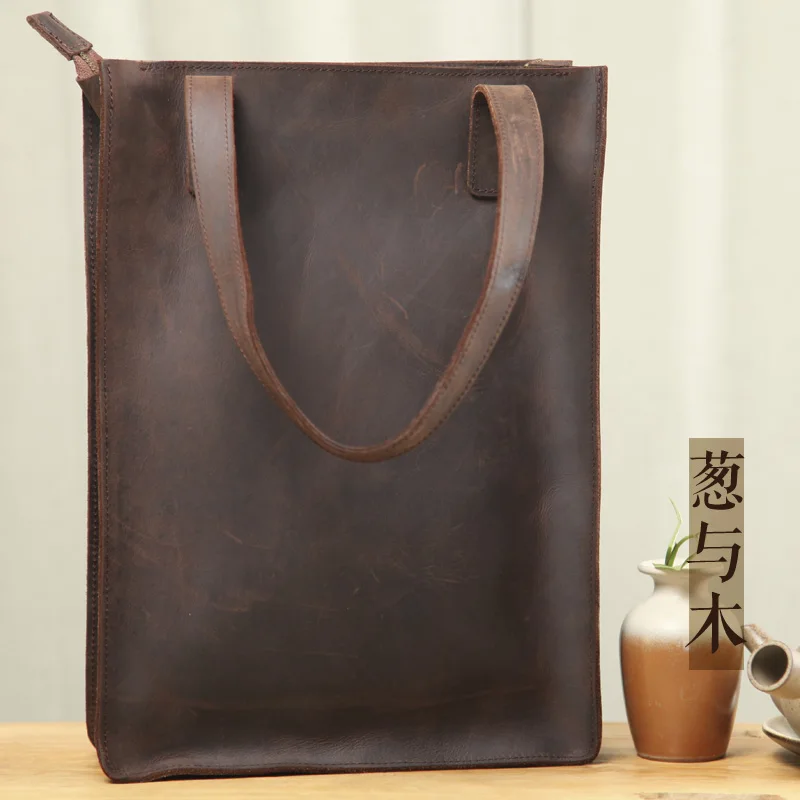 AETOO ручной работы воловья кожа дикой лошади сумка на плечо женские мужские модели