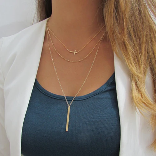 Tenande Vintage Bohemian Sequins Dove Infinity Leaves Stars Clavicle Chain Necklaces for Women Valentine's Day Gifts