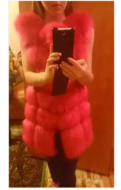 Высококачественный меховой жилет пальто роскошное теплое Женское из