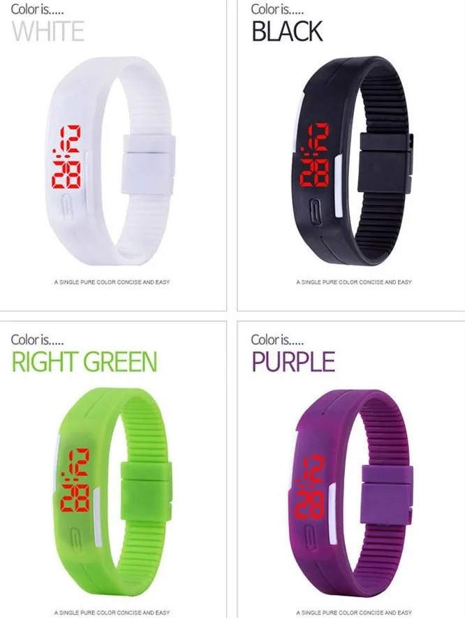 Men&ampLadies&ampChild Clock Womens Rubber Sports Wristwatch LED Digital Watch | Наручные часы