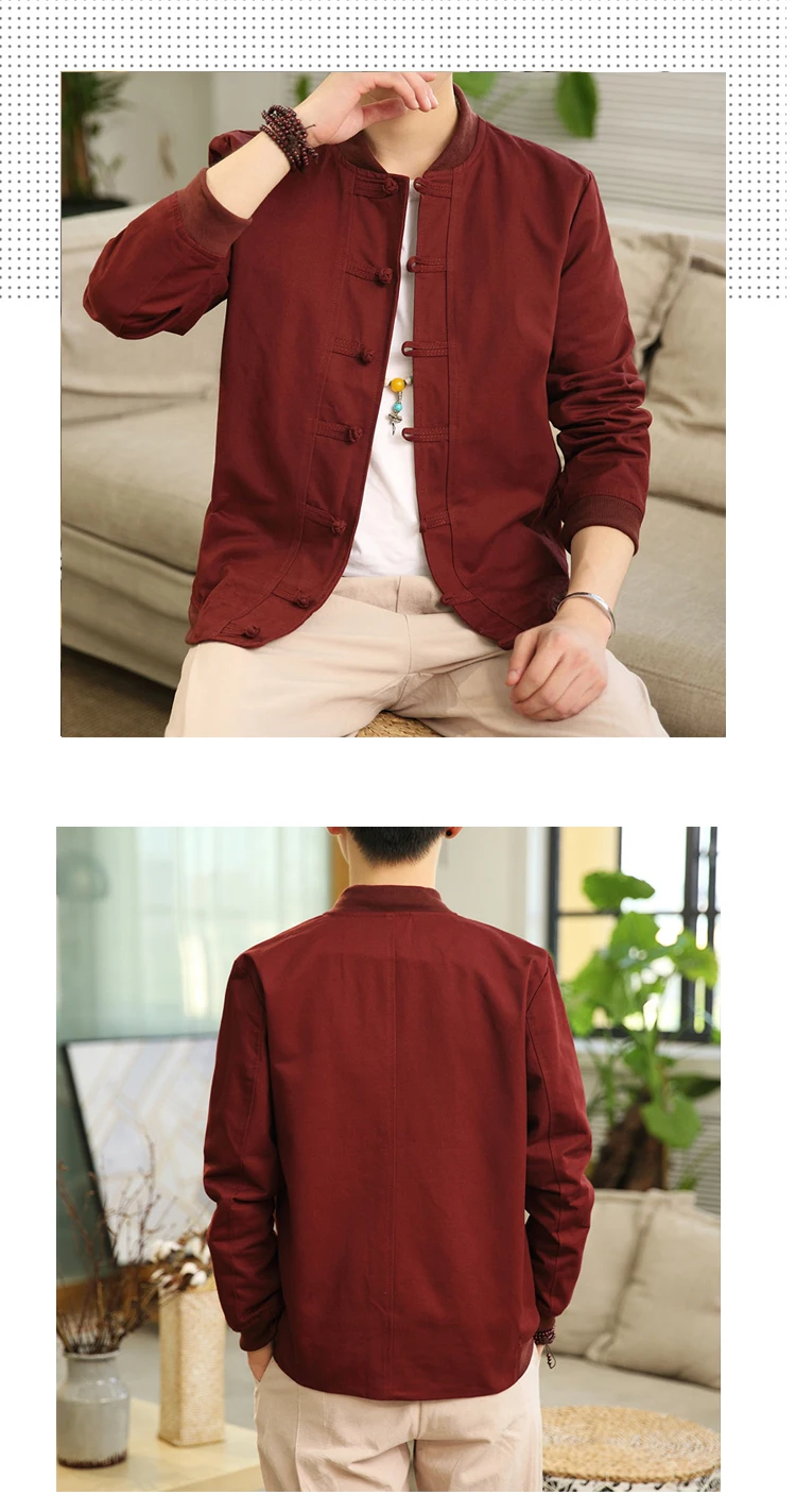 New Spring Bomber Jacket ArmyGreen Chinese Style Men Jackets Cotton Casual Shirt Coats Traditional Clothes chaqueta hombre