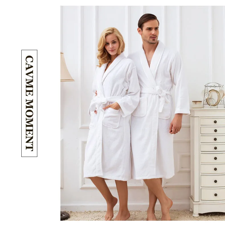 CAVME 1 White CAVME/махровый халат из чистого хлопка, кимоно, спа-халат для гостиницы для женщин и мужчин, длинные халаты, семейная Домашняя одежда, махровая ночная рубашка, длинная домашняя одежда - Цвет: CAVME 1 White