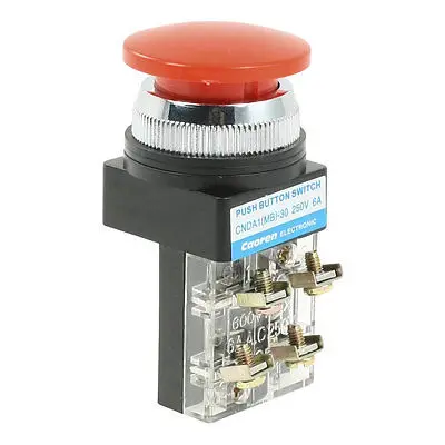 250VAC 6A 1NO + 1NC 4 терминалы красный гриб головной переключатель