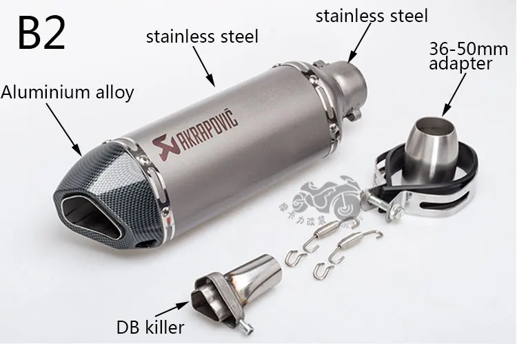51 мм мотоцикл Akrapovic Модифицированная выхлопная труба косой маленький шестиугольный алюминиевый сплав нержавеющая сталь имитация углеродного волокна