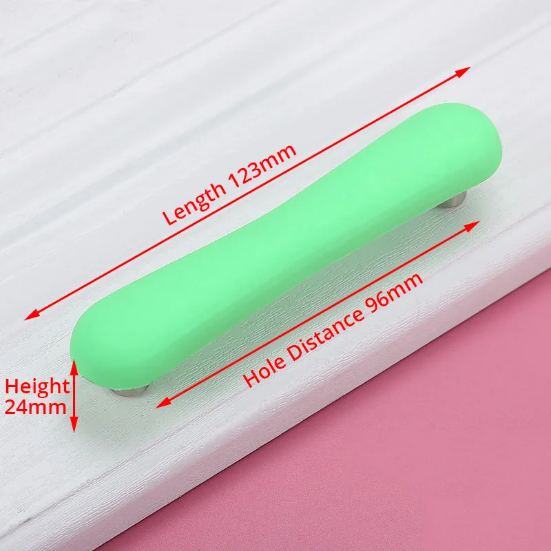 Long Green Как детская комната ручки Moon Star мультфильм мебельные ручки ПВХ облако дверную ручку детские ручки для шкафа для детей - Цвет: Long Green