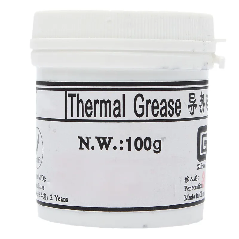Термальная смазка серебристого цвета высокой проводимости 100 г термальная паста