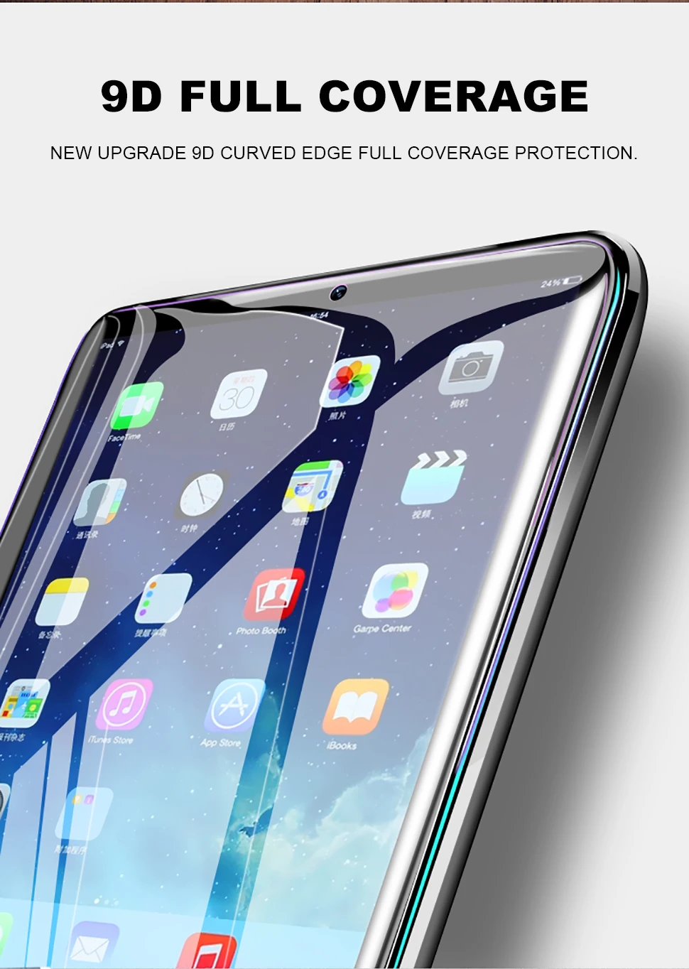 Защитное стекло с закругленными краями для iPad Pro 11 10,5 9,7 Защитная пленка для экрана для iPad 10,2 Mini 5 4 Air 3 2 1 закаленная пленка