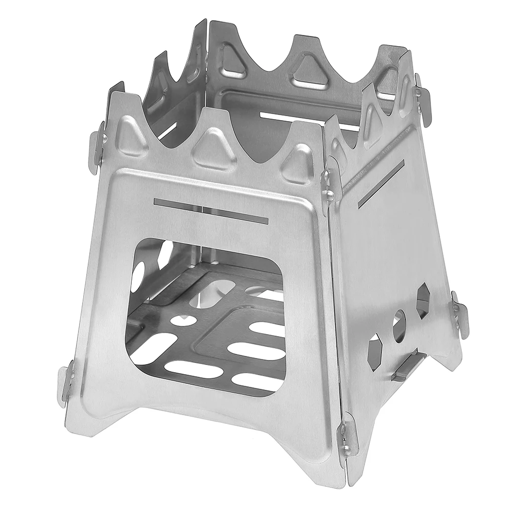 

Outdoor Camping Stove Portable Stove Wind Shield Folding Outdoor Picnic Bbq Stove With Alcohol Tray For Camping Fishing Hiking