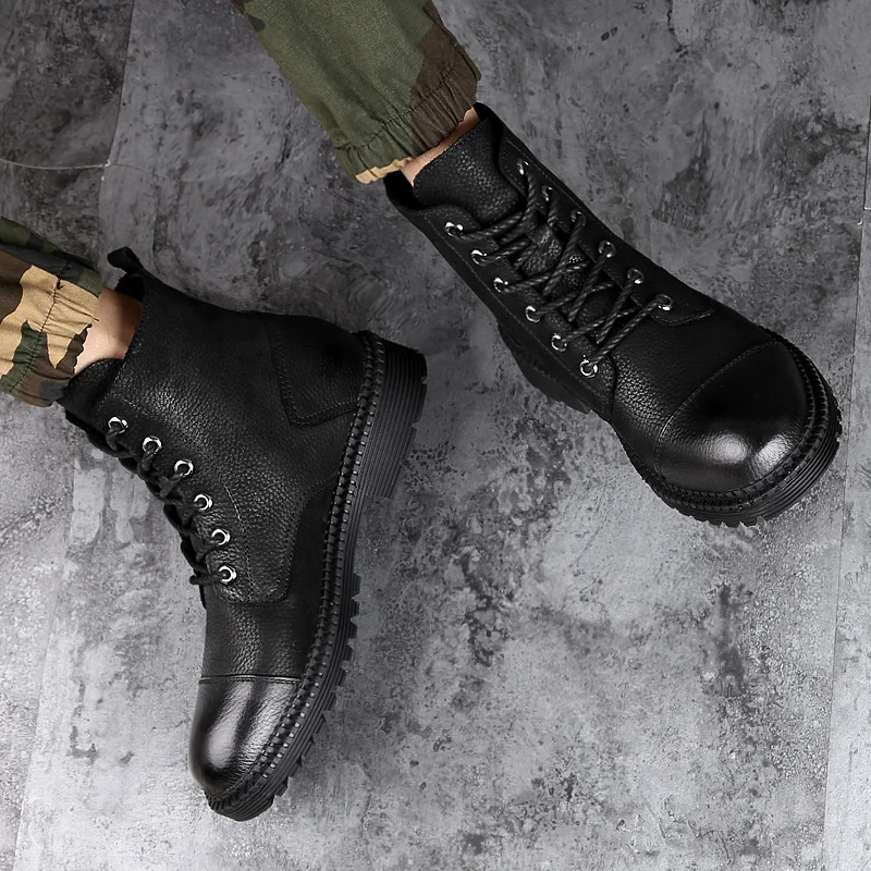 

Vintage Style Boots Men Natural Leather Autumn Winter Boots WaterProof Ankle Boots Shoes Men Handmade Super Warm Men Shoes