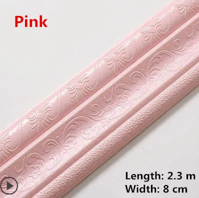 Pink Обои линия талии декоративная линия угловая линия самоклеющиеся полоски-накладки Детский сад Дети анти-столкновения наклейки на стену - Цвет: Pink