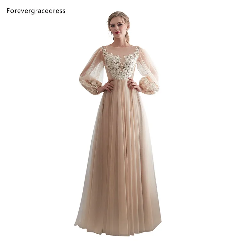 Forevergracedress платья подружки невесты цвета шампань 2019 A Line официальные свадебные для