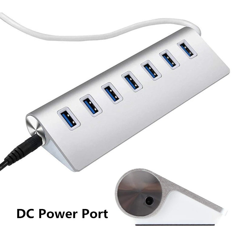 Usb-хаб 3,0 7 портов Мульти USB 3,0 концентратор разветвитель с адаптером питания USB Hab высокоскоростной 5 Гбит/с USB разветвитель 3 хаба для ПК ноутбука