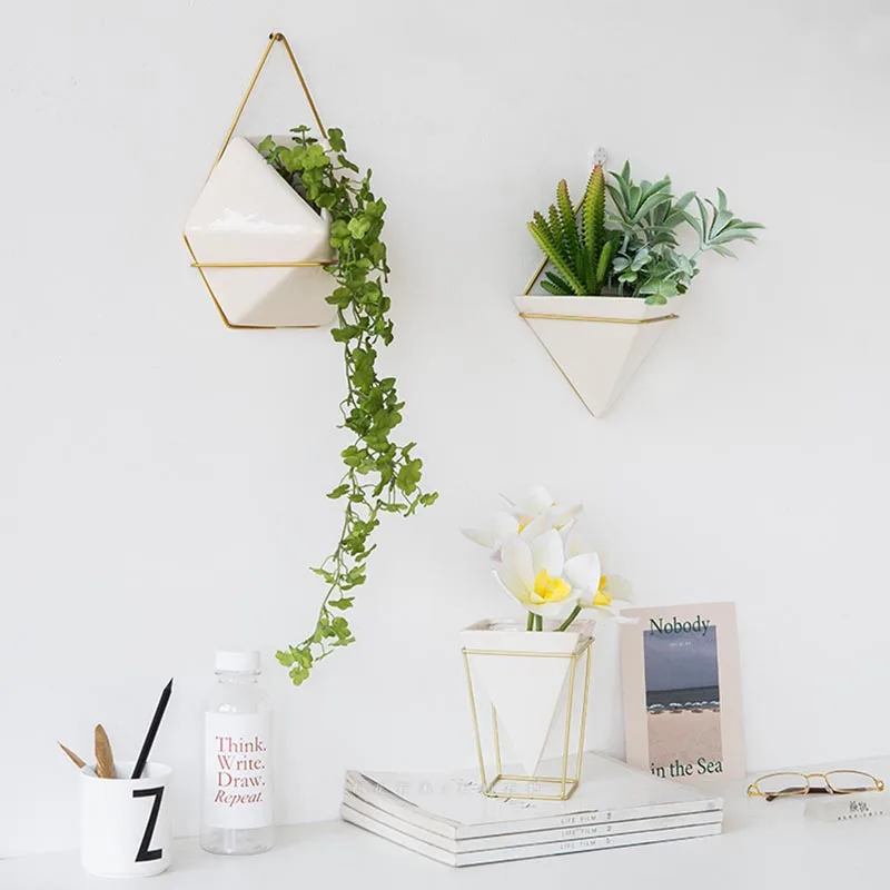 Настенная ваза в скандинавском стиле керамическая железная художественная