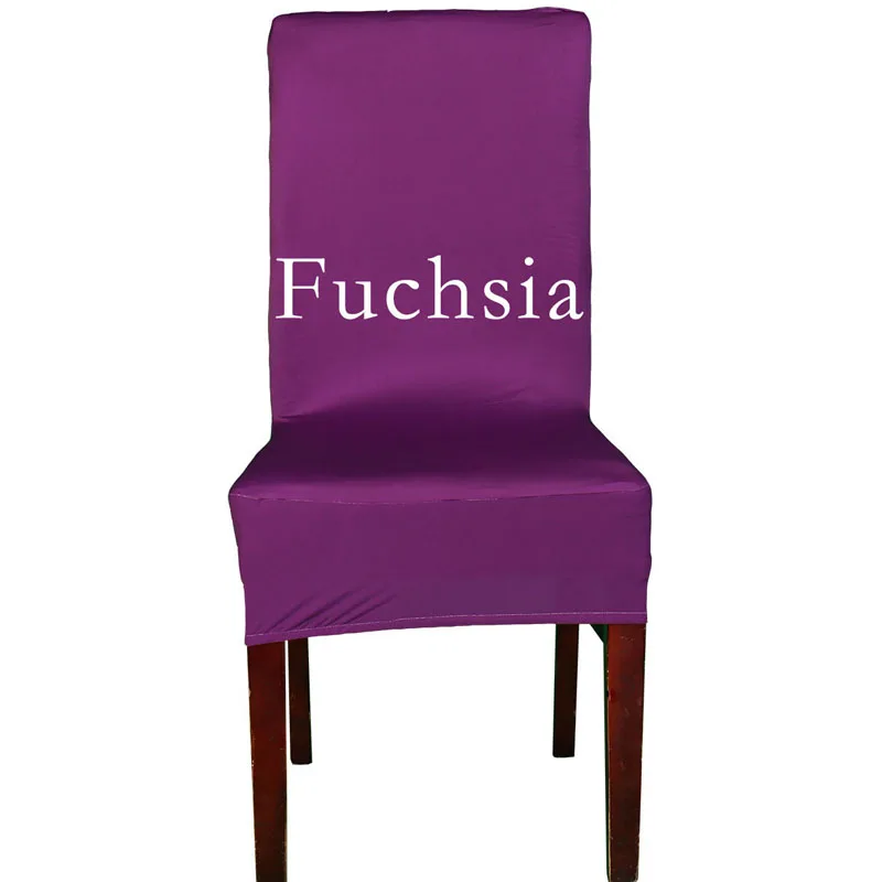 Fuchsia 1 шт. растягивающиеся чехлы для сидений большая рекламная акция популярная дешевая машина spandex моющиеся чехлы для стульев для отеля, столовой, украшения дома - Цвет: Fuchsia