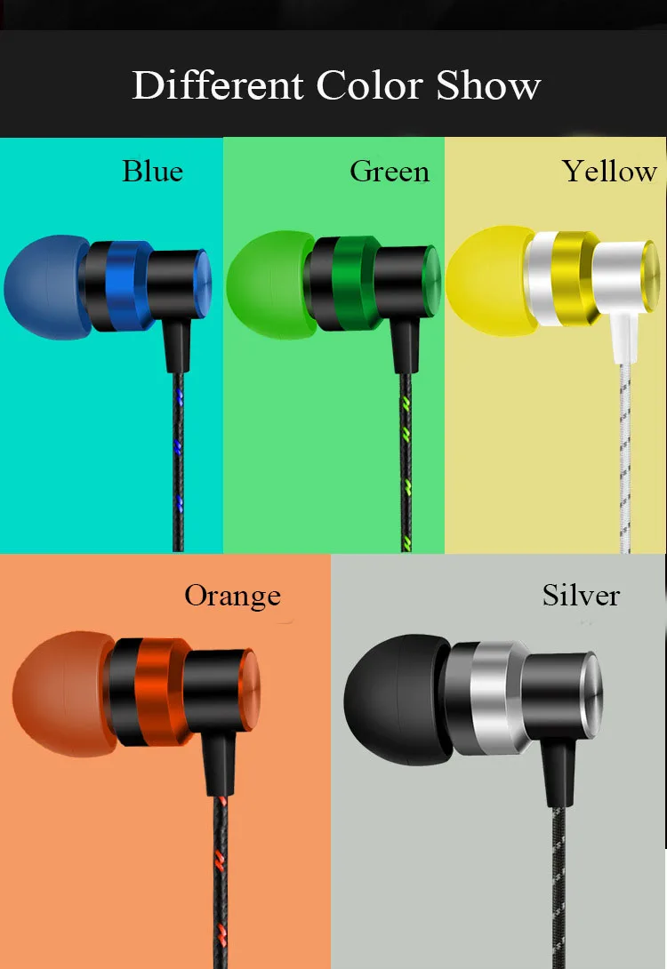 Стерео наушники BOORUI Auriculares B01, стерео наушники с басами, разъем 3,5 мм, наушники-вкладыши для смартфонов