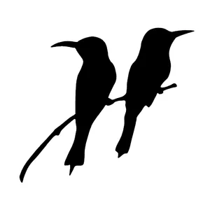 16.8cm*14.9cm Birds On Branch Fashion Car Styling Stickers Decals Black/Silver S3-5430