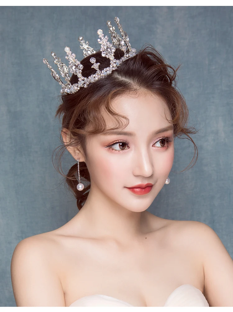 2018 модные нежные тиары в стиле барокко с круглой короной стразы свадебные