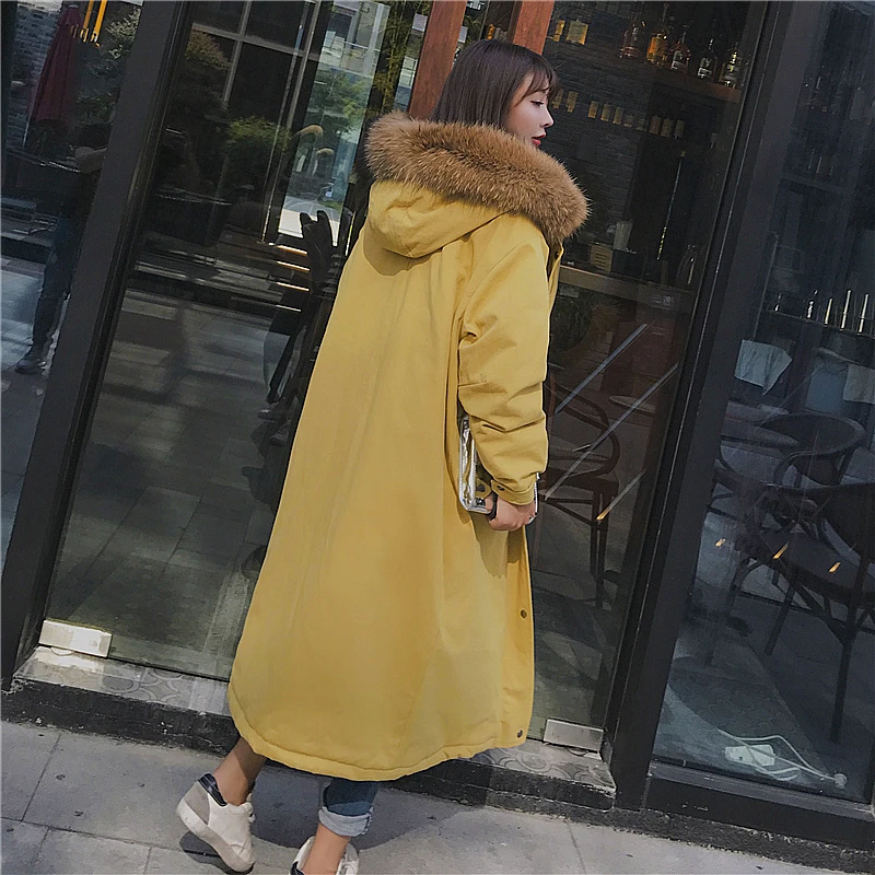 Куртка женская длинная с меховым воротником и капюшоном 2019|fashion parka|parka fashionthicken parka