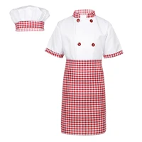 chef kids costumes cooking clothing baby boy girls chef jacket with apron hat kitchen cook cosplay party halloween costume sets