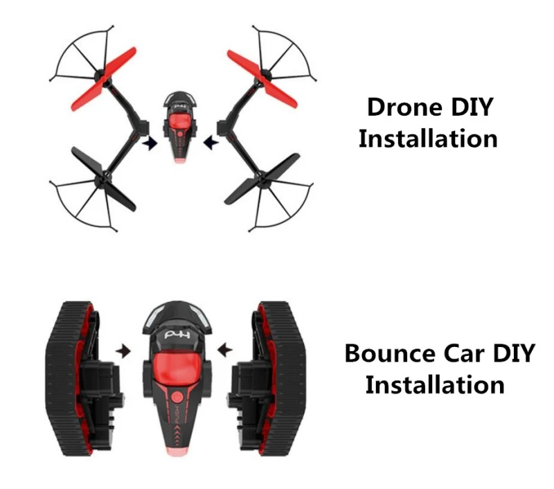 Радиоуправляемый квадрокоптер H3 Air ground 3 в 1 с безголовым режимом 4 канала HD Wi