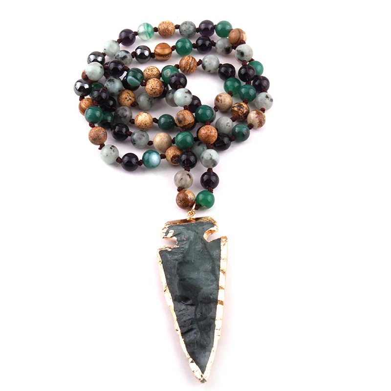 Модные богемные Этнические украшения с полудрагоценными камнями Длинные