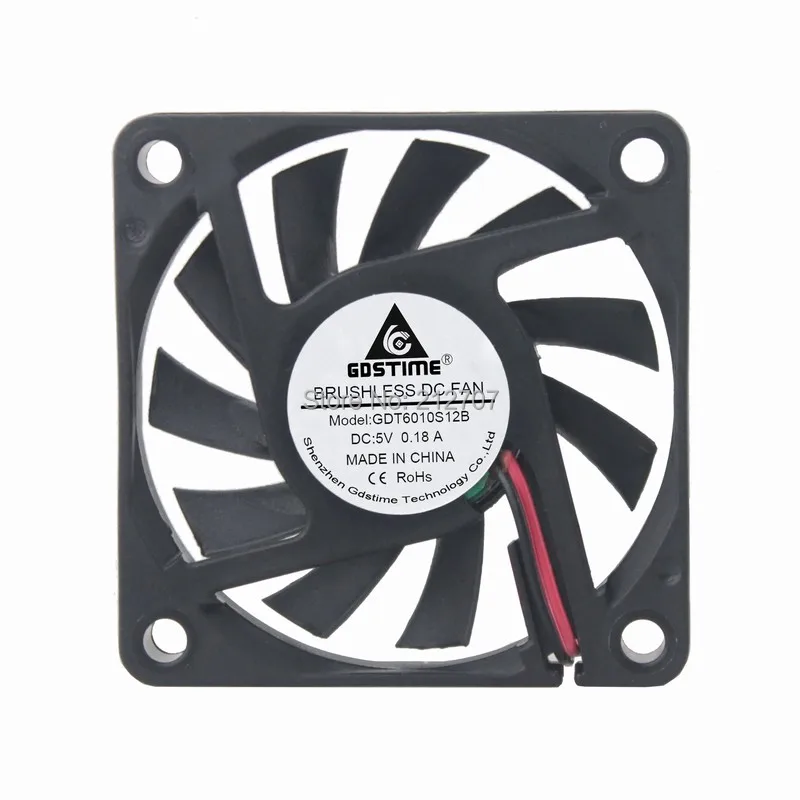 1 шт. Gdstime DC 5 в 60 мм 6010 60x60x10 6 см 2 контактный Бесщеточный Охлаждающий вентилятор|cooler
