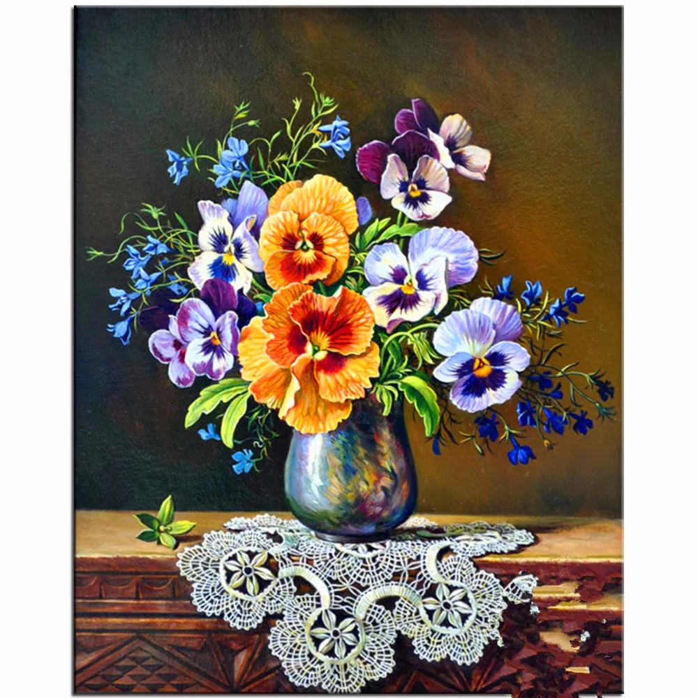 5D DMC рукоделие Diy Алмазная картина крестиком цветок мозаика набор вышивка