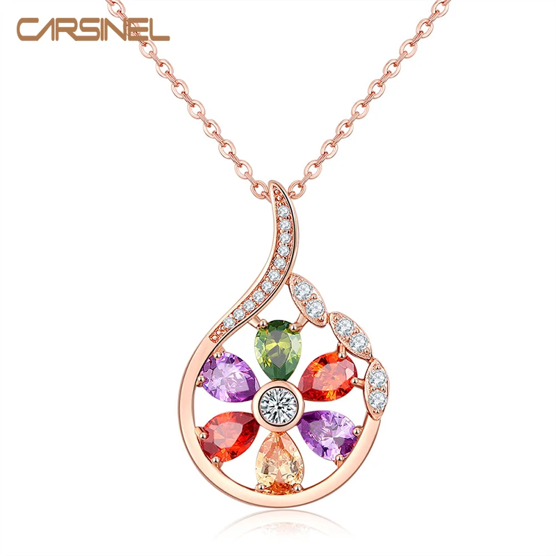 Новый дизайн роскошный круглый элегантный кулон с кубическим цирконием красный