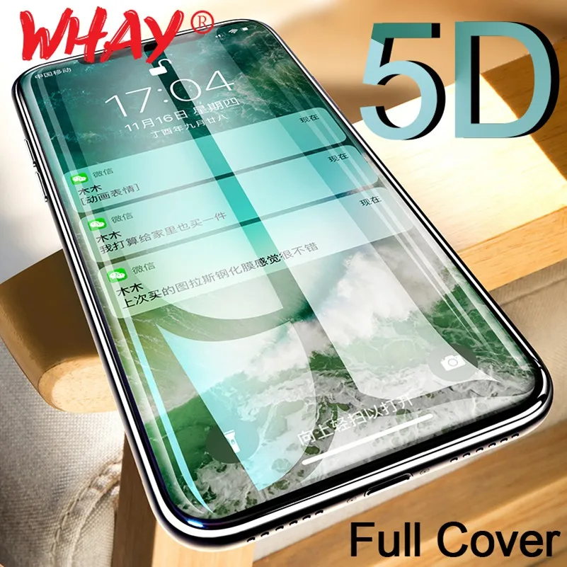 Закаленное стекло iPhonexs 5D для iPhone 11 Pro Max XS X XR Защитная пленка экрана полное