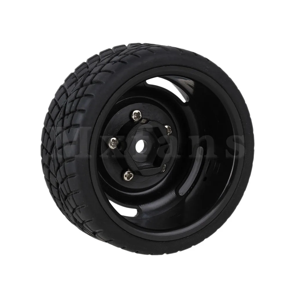 

Mxfans 4 x RC1:10 On Road Car Plastic Wheel Rims w/Screws+Fish Pattern Rubber Tires