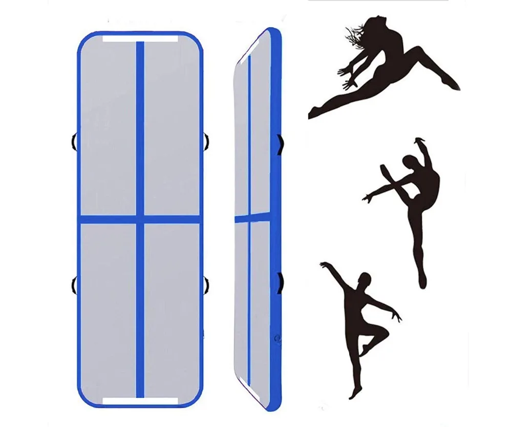 Надувной гимнастический мат AirTrack для йоги, чирлидинга, тренировок на пляже, в парке и дома с насосом.