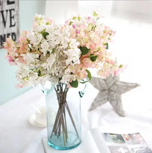 Мини живой искусственный цветок вишни Сакура двойные лепестки ручной работы